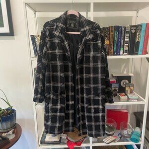 Sigrid Olsen black coat with white stitching